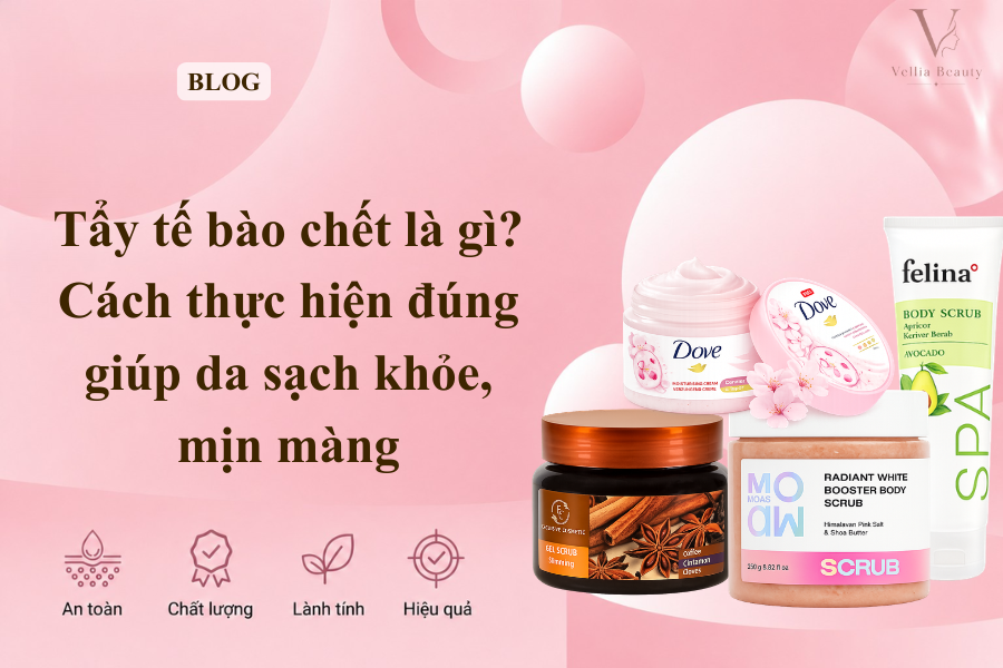 Tẩy tế bào chết giúp loại bỏ lớp da chết, làm sạch lỗ chân lông và hỗ trợ làn da mềm mịn, khỏe mạnh hơn.
