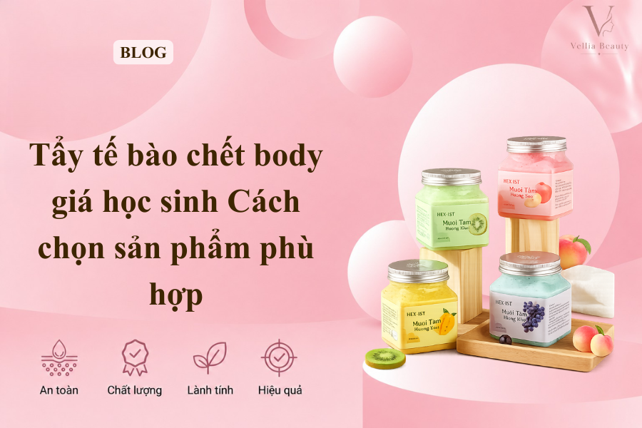 Tẩy tế bào chết body giá học sinh giúp làm sạch da, loại bỏ tế bào chết và dưỡng da mềm mịn. Tham khảo cách chọn sản phẩm phù hợp với ngân sách và từng loại da.