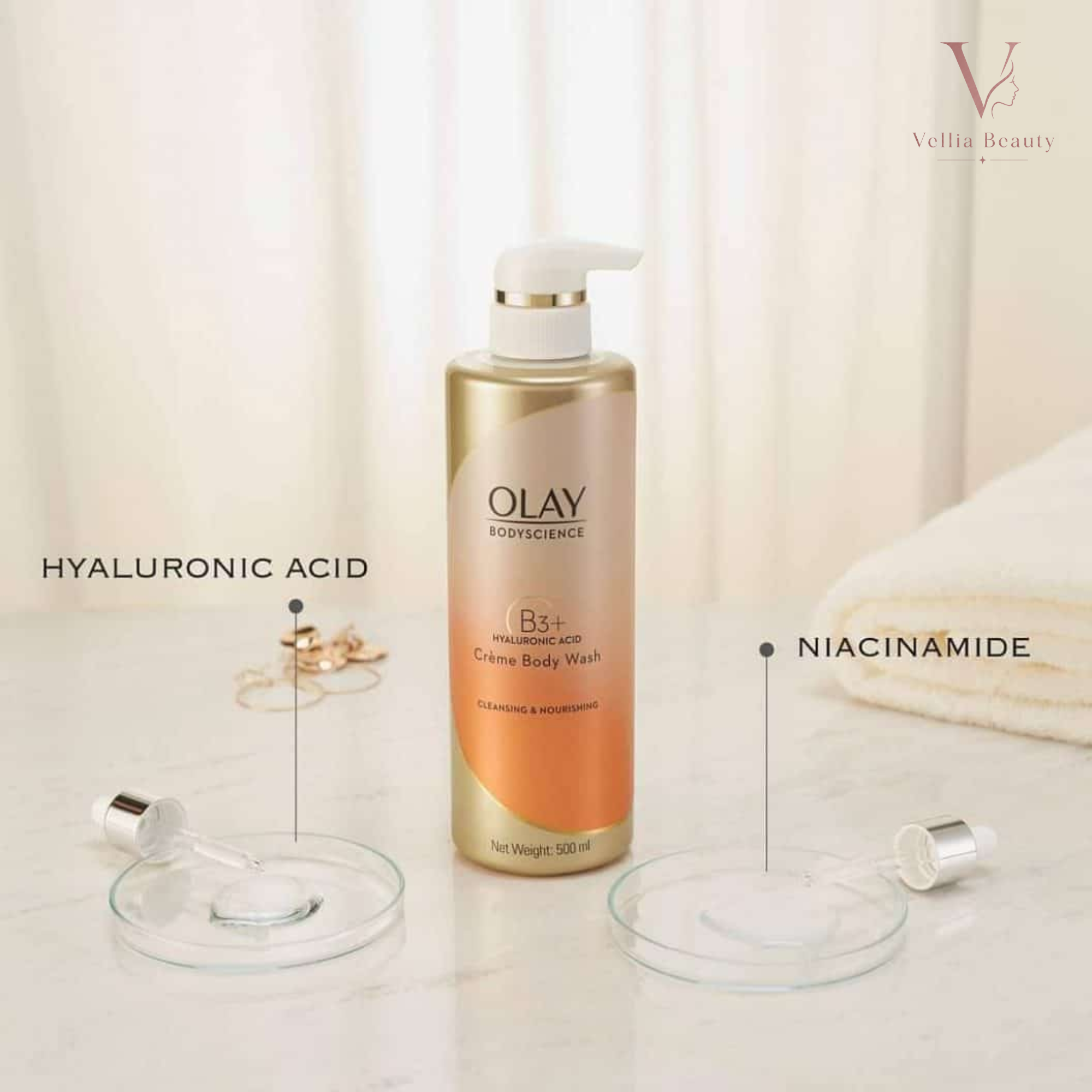 Sữa dưỡng thể Olay Vitamin B3 giúp cấp ẩm, phục hồi da khô, cải thiện độ đàn hồi, nuôi dưỡng làn da sáng khỏe và mềm mại.