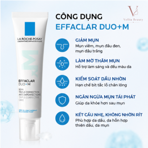 La Roche-Posay Effaclar Duo+M là kem dưỡng hỗ trợ giảm mụn, mờ thâm, kiểm soát dầu nhờn và cải thiện bề mặt da. Sản phẩm phù hợp với da dầu, da hỗn hợp và da dễ nổi mụn, giúp làn da thông thoáng và đều màu hơn.