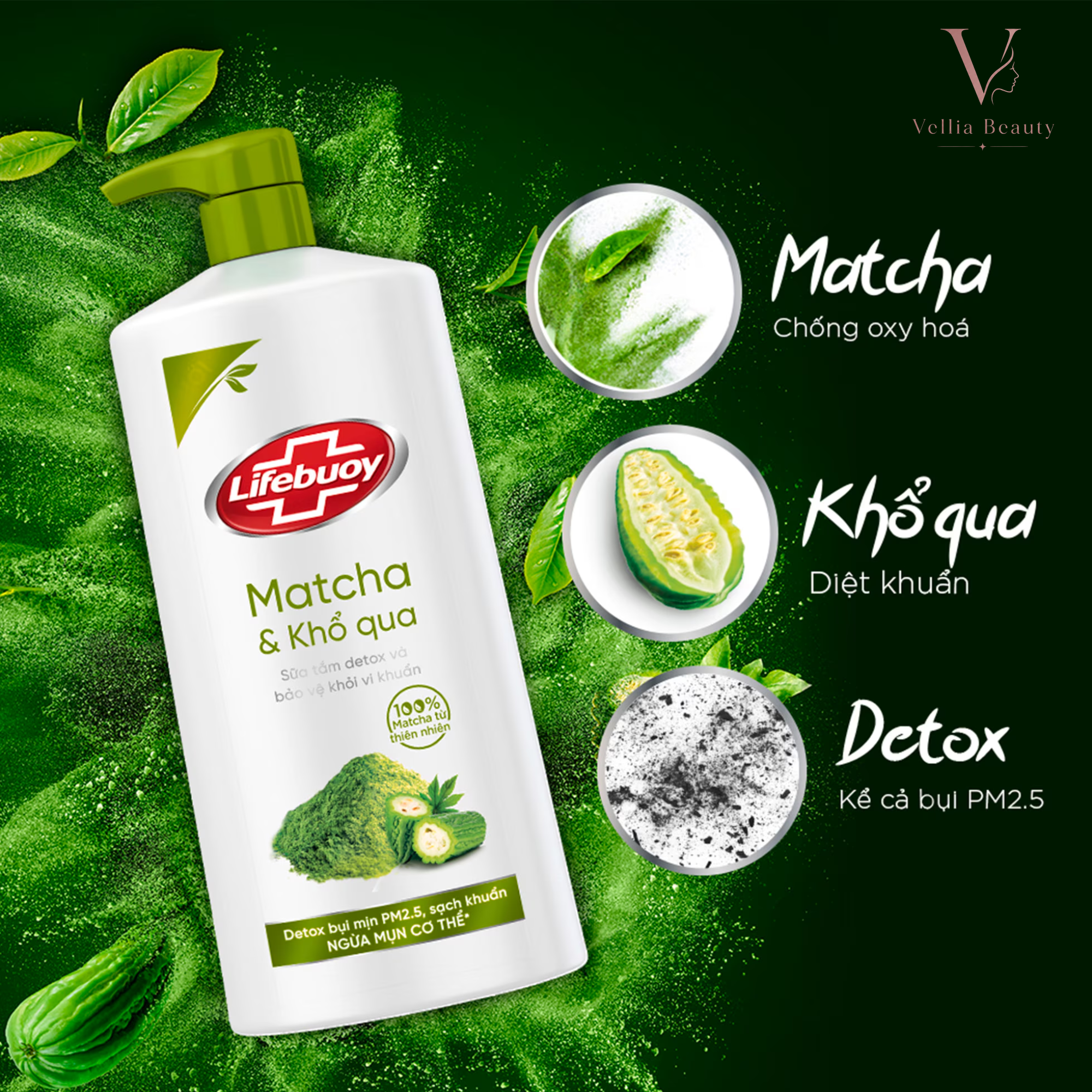 Sữa Tắm Lifebuoy Detox Matcha & Khổ Qua-ST003-Vellia Beauty - Ảnh 2